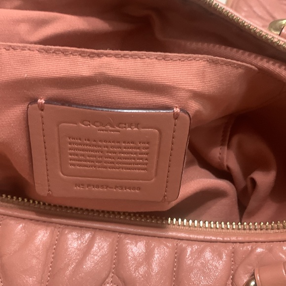 Rose/Pink colored Coach handbag and matching wallet with gold hardware. - Picture 8 of 12